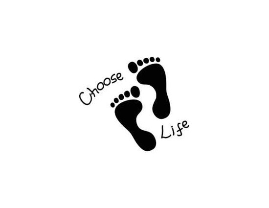 A black and white logo with the words choose life.