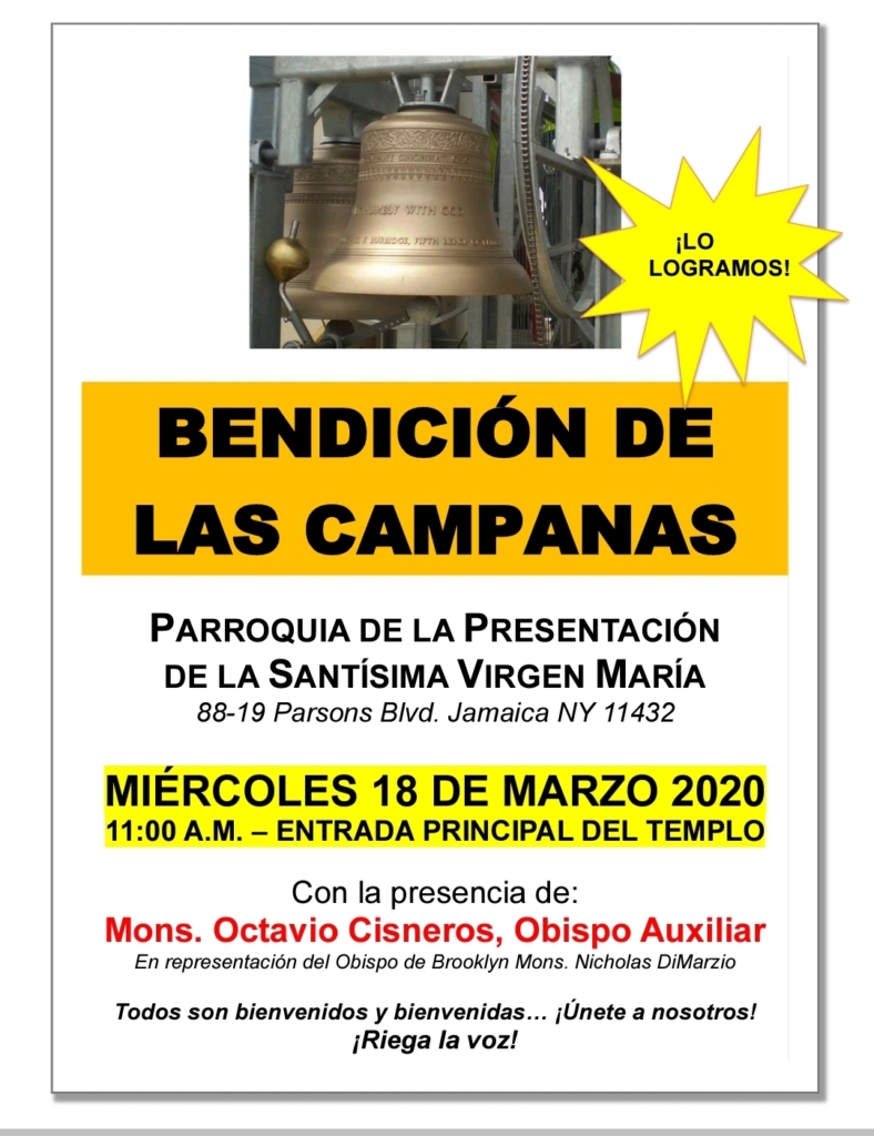 A poster of bells and the words " bendicion de las campanas ".