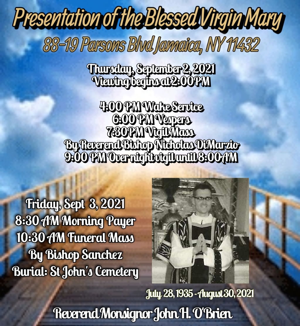 A poster of the presentation of the blessed virgin mary